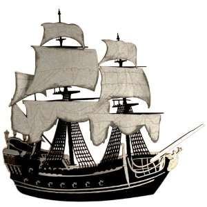     Pirates Collection   Die Cuts   Pirate Ship   Black and Silver