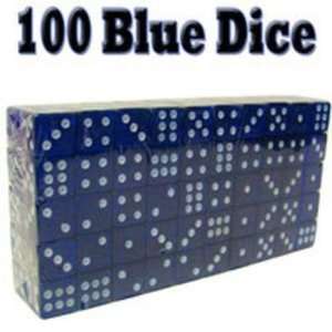  100 Blue Dice   16 mm