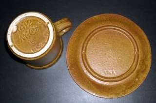 MCCOY Art Modern Stoneware Pottery ~ Brown Mesa CANYON ~ Cup & Saucer 