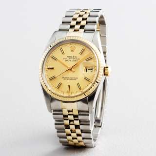 Mens Rolex Datejust Date 2Tone 18K Gold & Stainless Steel Watch 