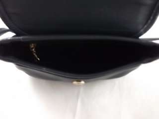 Coach Genuine Leather Navy Blue Shoulder Bag Purse Handbag W/ Leather 