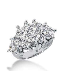 950 Platinum Diamond Anniversary Wedding Ring 25 Princess Cut Diamonds 