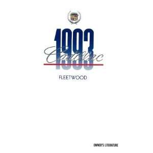  1993 CADILLAC FLEETWOOD Owners Manual User Guide 