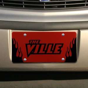  NCAA Louisville Cardinals Red Mirrored Flame License Plate 