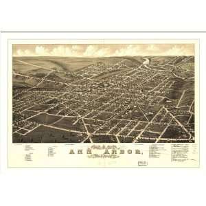  Historic Ann Arbor, Michigan, c. 1880 (L) Panoramic Map 