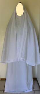 New Women White Islamic / Muslima Two Piece Prayer Garment Clothing 