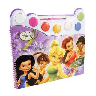 Disney TinkerBell Watercolor Paint & Design Story Coloring Book Spiral 