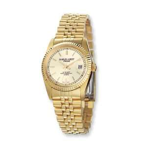  Mens Charles Hubert 14k Gold plated Champagne Dial Watch Jewelry