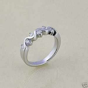 Stainless Steel CZ Round Womens Ring Size 6/7/8/9  