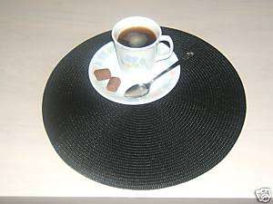 Set Of 4 Victorian Placemats Round Black NEW  