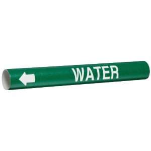 Coiled Printed Plastic Sheet, White on Green BradySnap On Pipe Marker 