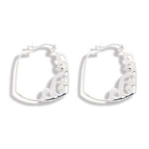  Square Hoop Earrings with Cut Out Design Jewelry