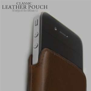  Classic Fine Leather Pouch   Brown: Cell Phones 