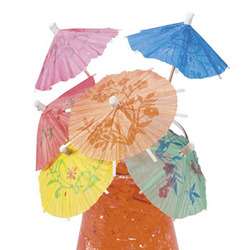   144 Paper Cocktail Parasols Luau Drink Umbrellas 780984606305  