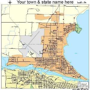  Street & Road Map of Menominee, Michigan MI   Printed 