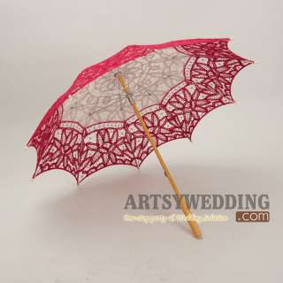 Allover Lace Wedding Umbrella in Red (HS110023)