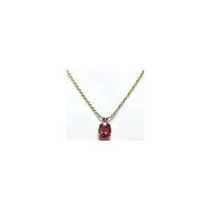   Brazilian Rubilite 0n 14k Pendant ( Chain Included ) Gino Jewelry