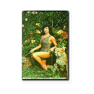  Fridgedoor   Betty Page with Leopards Magnet: Automotive