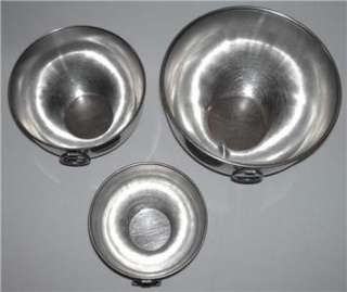 REVERE WARE ~ Vintage 1, 2 & 4 Qt. Stainless Steel MIXING BOWLS w/Ring 
