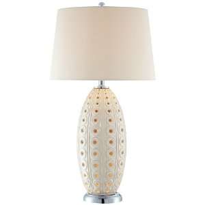  Ceramic Circles White Nightlight Table Lamp: Home 