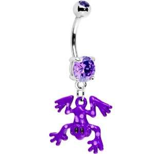  Purple Gem Leaping Frog Belly Ring: Jewelry