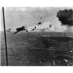  Jap torpedo bomber exploding in air,WWII,World War II 