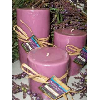 Lavender Scented Round Pillar Set of 3 (13,16 and 23 Oz. Size)  