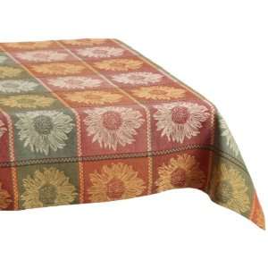  DII Sunflower Jacquard Tablecloth, 52x52