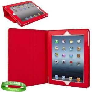  Red Padded iPad Skin Cover Case Stand with Screen Flap and 