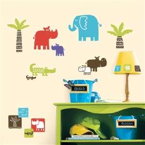   SAFARI ANIMALS WALL DECALS Jungle Stickers Kids Baby Nursery Decor