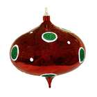 Kurt Adler Shiny Red Onion Shaped Polka Dot Christmas Ornament #J7947