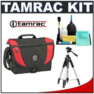 Digital SLR Camera Bag (Red/Black) + Tripod + Accessory Kit 