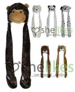   Animal Hats All In One Ladies Hat Scarf Children Pocket Scarves  