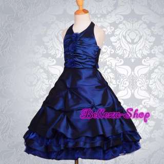 Dark Blue Wedding Flower Girls Pageant Party Formal Dresses Size 2T 3T 