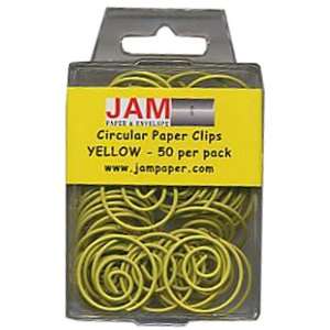   Yellow Circular Paperclips   50 paper clips per pack