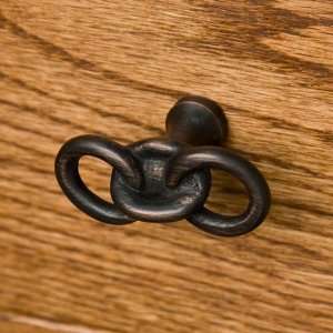  Solid Brass Chain Link Cabinet Knob   Oil Rubbed Bronze 