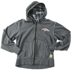 Denver Broncos Retro Sport Slim Fit Full Zip Fleece Hooded Sweatshirt 