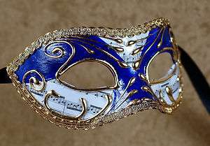 Gold blue Mask of Venice Masquerade Venetian ball music  
