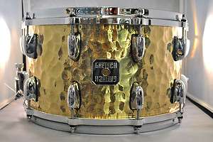 Gretsch Hammered Brass Snare Drum   8x14   IN STOCK   Free Shipping 