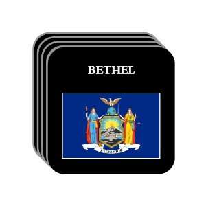 US State Flag   BETHEL, New York (NY) Set of 4 Mini Mousepad Coasters