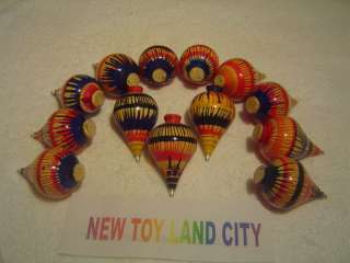 10 New Wood Spinning Top { NEW TOY LAND CITY STORE }  