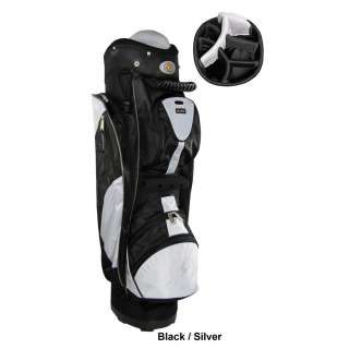 PowerBilt Golf Black & Grey Staff Cart Bag with 7 Way Top & Cooler 