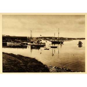  1926 Canso Harbor Boats Nova Scotia Canada Photogravure 