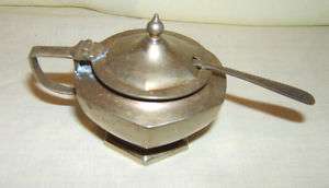 Vintage E P N S Sugar bowl with spoon & flip top lid  