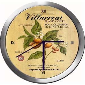  VILLARREAL 14 Inch Coffee Metal Clock Quartz Movement 