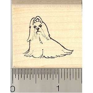  Small Maltese Dog Rubber Stamp   Wood Mounted Arts 