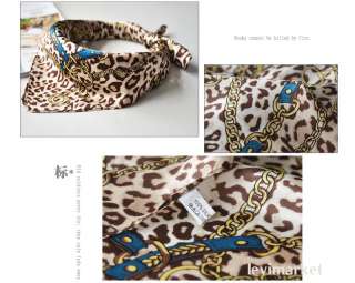 Leopard Stripes 100% Silk Paint Square Scarf Wrap Shawl  