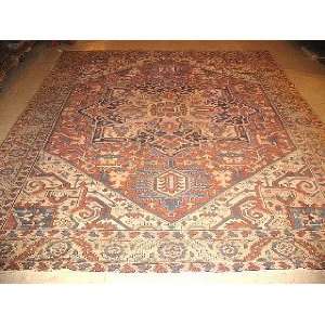   Hand Knotted heriz Persian Rug   97x120 