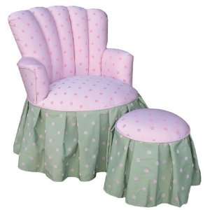  Bubble gum child princess chair & ottoman: Home & Kitchen