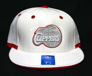 New! White NBA Los Angeles Clippers Flatbill Fitted Cap LA Clippers 